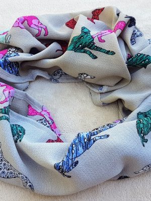 Foulard chiens beige